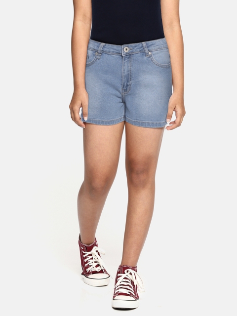 

UTH by Roadster Girls Blue Washed Denim Shorts