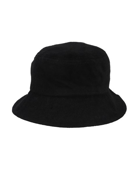 

FOREVER 21 Women Black Solid Terrycloth Bucket Hat
