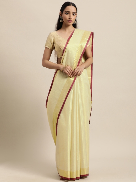 

Thara Saree Cream Pure Cotton Kasavu Sarees
