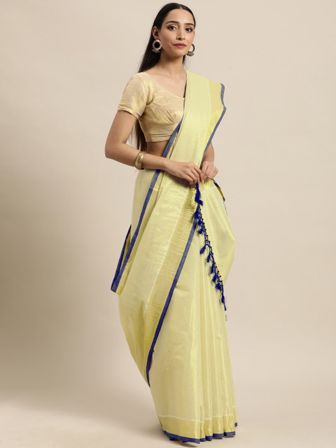 

Thara Saree Off White Zari Pure Cotton Kasavu Sarees