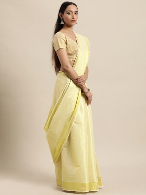 

Thara Saree Cream & Golden Pure Cotton Kasavu Sarees