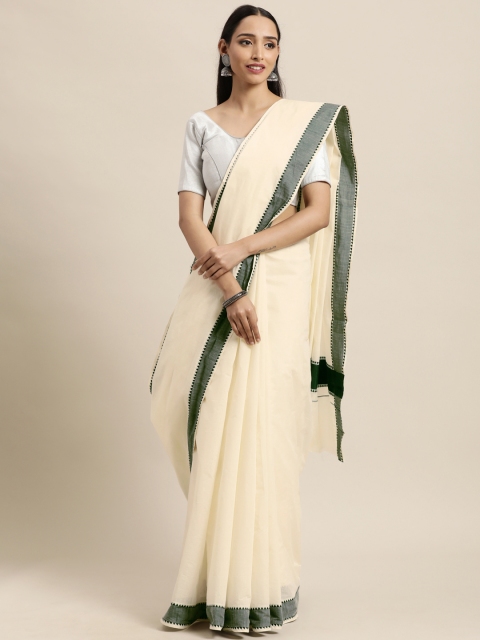 

Thara Saree Off White Pure Cotton Kasavu Sarees