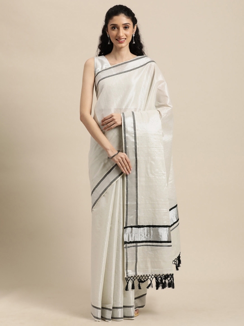 

Thara Saree Off White Zari Pure Cotton Kasavu Sarees