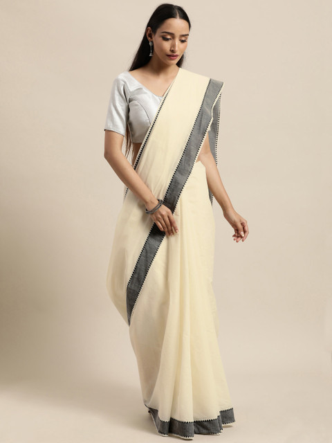 

Thara Saree Off White Pure Cotton Kasavu Sarees