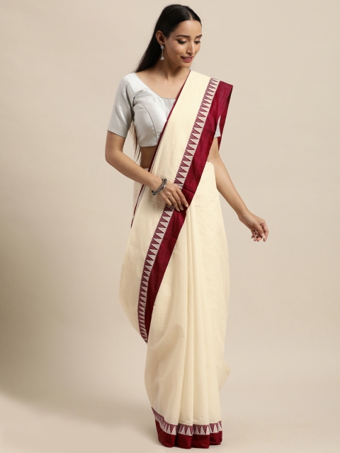 

Thara Saree Off White Pure Cotton Kasavu Sarees