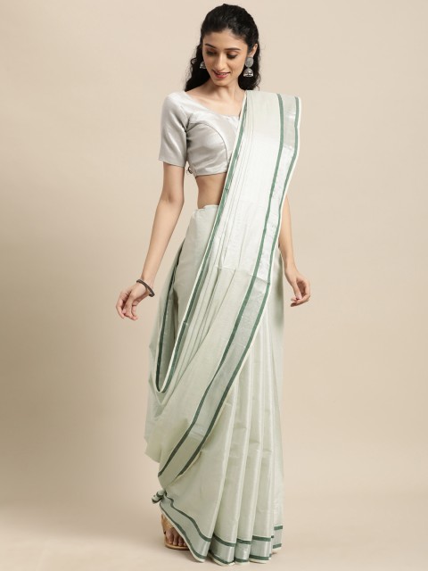 

Thara Saree Off White Zari Pure Cotton Kasavu Sarees