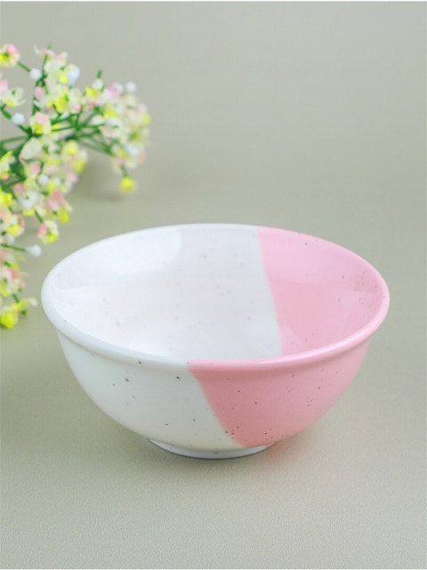

YOYOSO Pink & White 3 Pieces Printed Ceramic Glossy Bowls