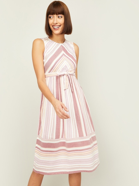 

Fame Forever by Lifestyle Pink Striped A-Line Midi Dress