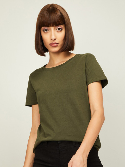 

Fame Forever by Lifestyle Women Olive Green T-shirt