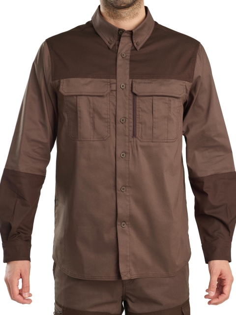 

SOLOGNAC By Decathlon Men Brown Colourblocked Casual Shirt