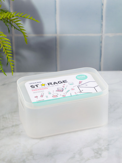 

YOYOSO Set Of 2 Transparent Solid Storage Boxes