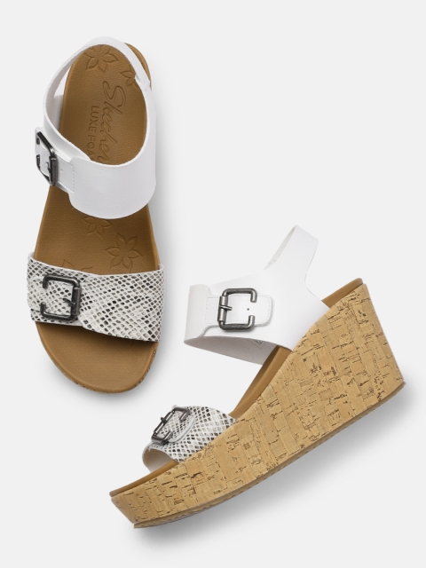 

Skechers Women White Brit - Go Wild Sandals