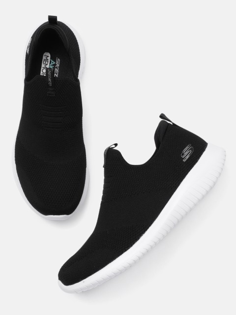 

Skechers Women Black Ultra Flex- First Take Light Weight Slip-On Sneakers