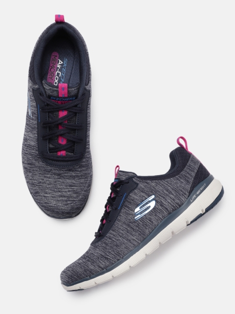 

Skechers Women Grey Melange Flex Appeal 3.0 Steady Energy Sneakers