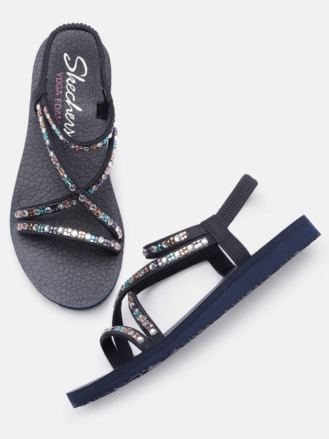 

Skechers Women Navy Blue MEDITATION - SPARKLE CHICK Open Toe Flats