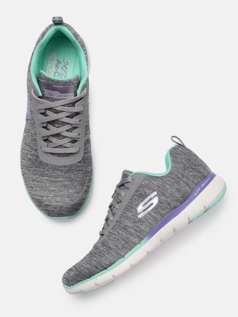 

Skechers Women Grey Melange Flex Appeal 3.0 Fan Craze Sneakers