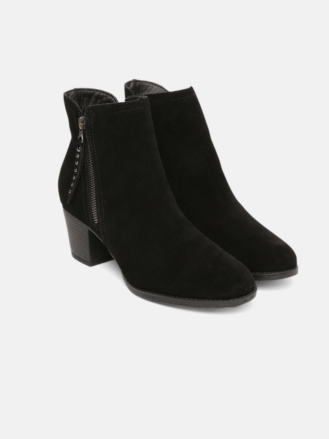 

Skechers Black Solid TAXI - DON'T TRIP Block Heeled Boots