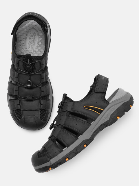 

Skechers Men Black Tresmen - Outriver Shoe-Style Sandals