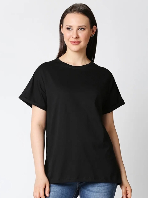 

Bewakoof Women Black & White Loose T-shirt
