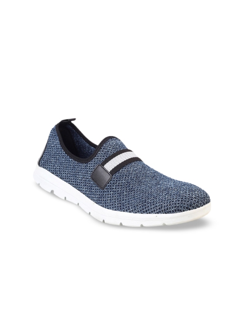 

Metro Men Grey Woven Design Slip-On Sneakers