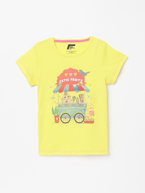 

Fame Forever by Lifestyle Girls Yellow & Orange Printed T-shirt