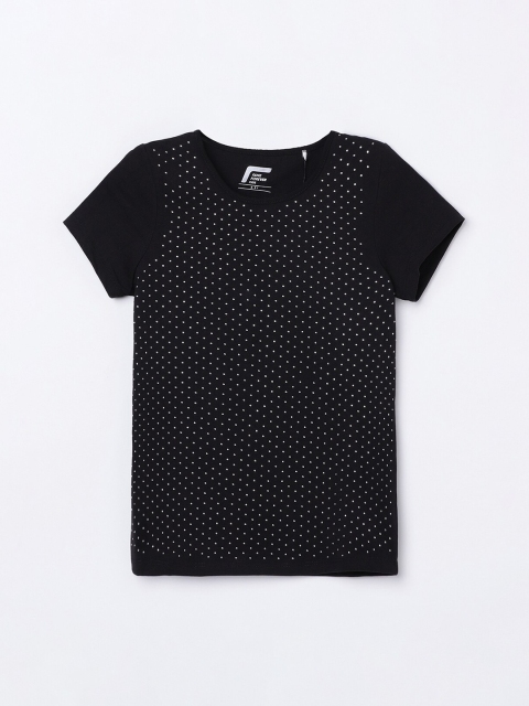

Fame Forever by Lifestyle Girls Black With Silver Embellished T-shirt