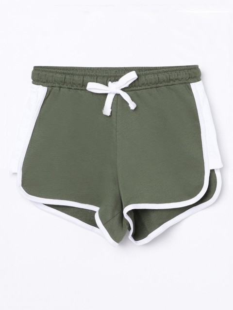 

Fame Forever by Lifestyle Girls Olive Green Mid-Rise Regular Shorts