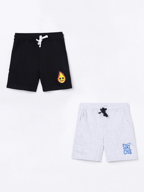 

Fame Forever by Lifestyle Boys Pack of 2 Black & Grey Mid-Rise Regular Shorts