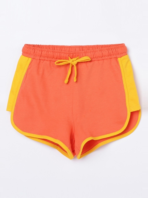 

Fame Forever by Lifestyle Girls Orange Mid-Rise Regular Shorts
