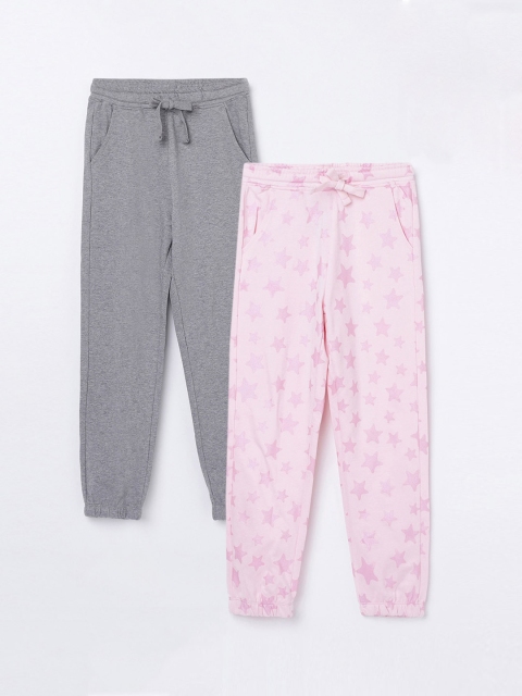 

Fame Forever by Lifestyle Girls Pack Of 2 Cotton Joggers, Pink