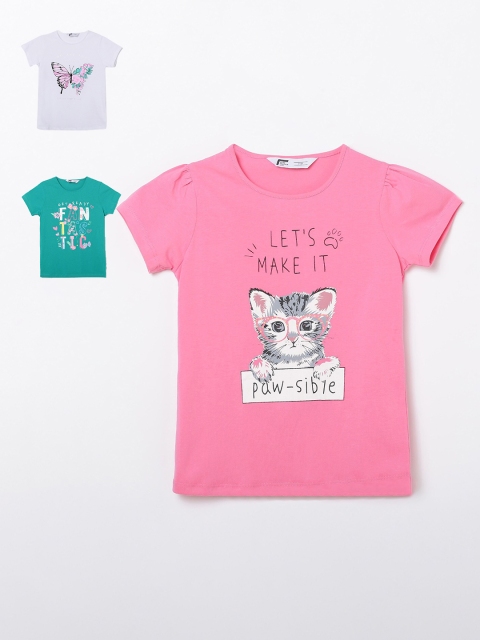 

Fame Forever by Lifestyle Girls Pack of 3 Printed T-shirts, Pink