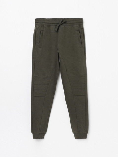 

Fame Forever by Lifestyle Boys Olive Green Solid Cotton Joggers