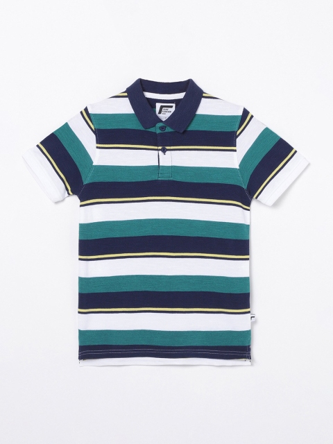 

Fame Forever by Lifestyle Boys Navy Blue & White Striped Polo Collar T-shirt