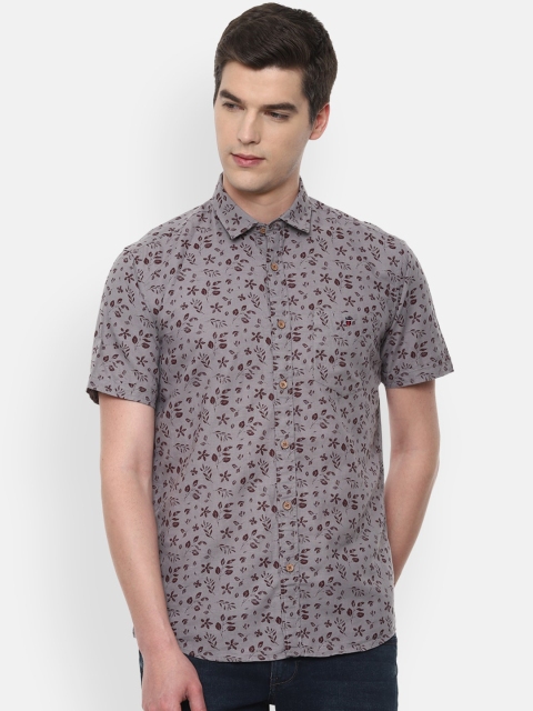 

Louis Philippe Jeans Men Grey Slim Fit Floral Printed Casual Shirt