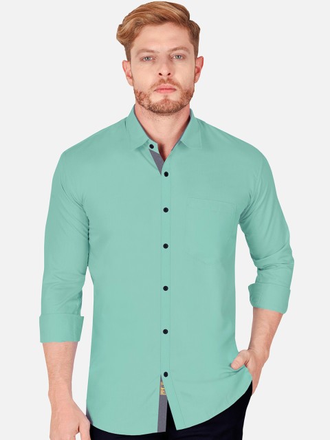 

VeBNoR Men Sea Green Slim Fit Casual Shirt