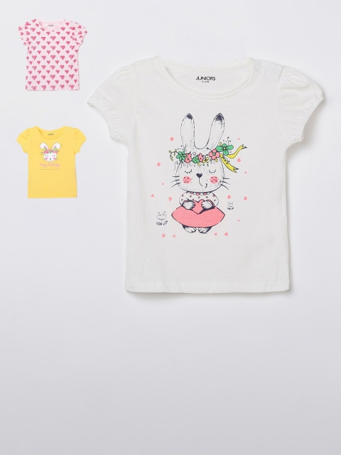 

Juniors by Lifestyle Girls Pack Of 3 Printed T-shirt, Multi