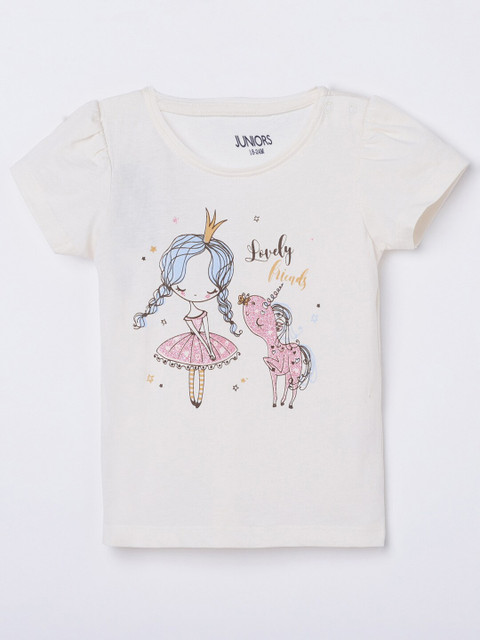 

Juniors by Lifestyle Girls White Printed T-shirt