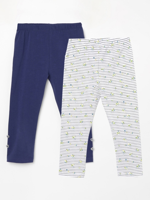 

Juniors by Lifestyle Infant Girls Pack Of 2 Cotton Leggings, Blue