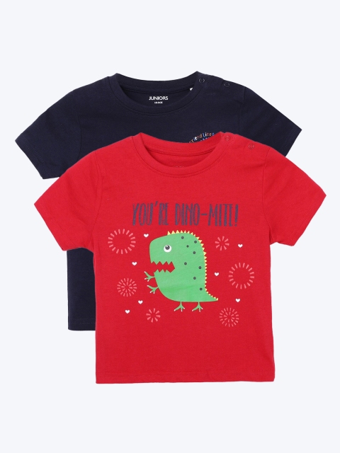 

Juniors by Lifestyle Boys Black & Red Pack Of 2 Printed T-shirt