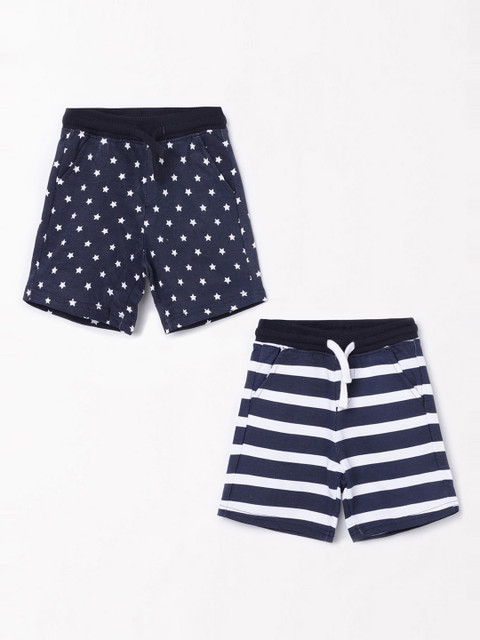 

Juniors by Lifestyle Boys Navy Blue Printed Mid-Rise Regular Shorts