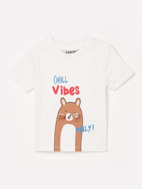 

Juniors by Lifestyle Boys White Printed T-shirt