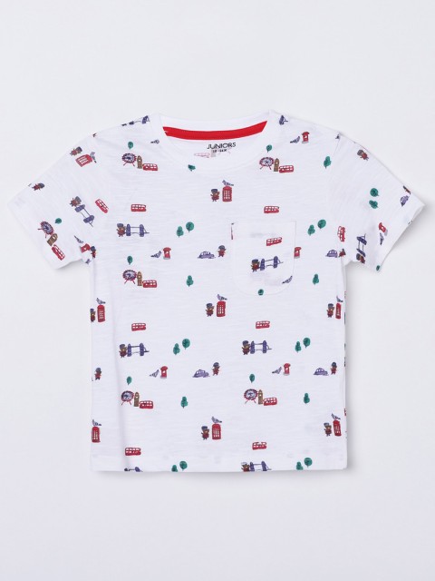 

Juniors by Lifestyle Boys White Printed T-shirt