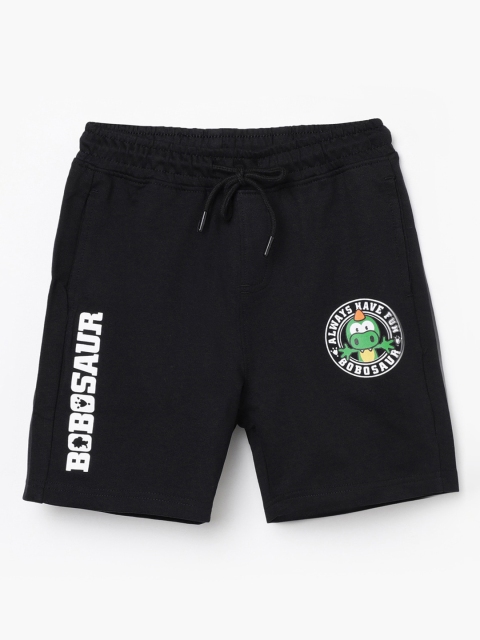 

Bossini Boys Black Printed Mid-Rise Regular Shorts