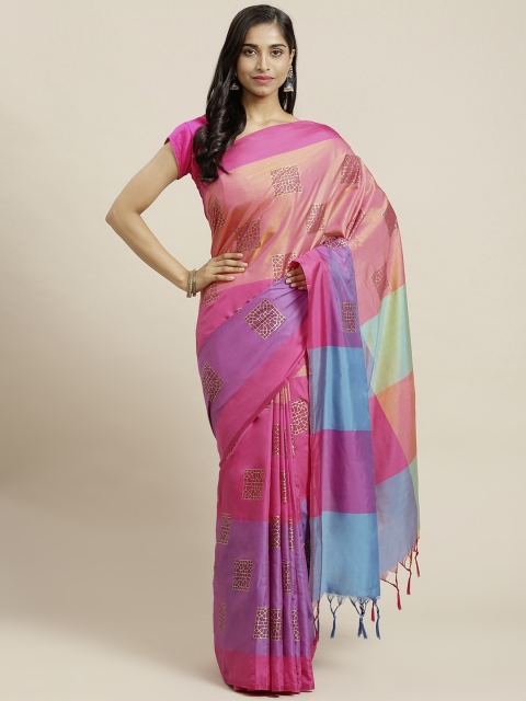 

OM SAI LATEST CREATION Pink & Purple Printed Saree