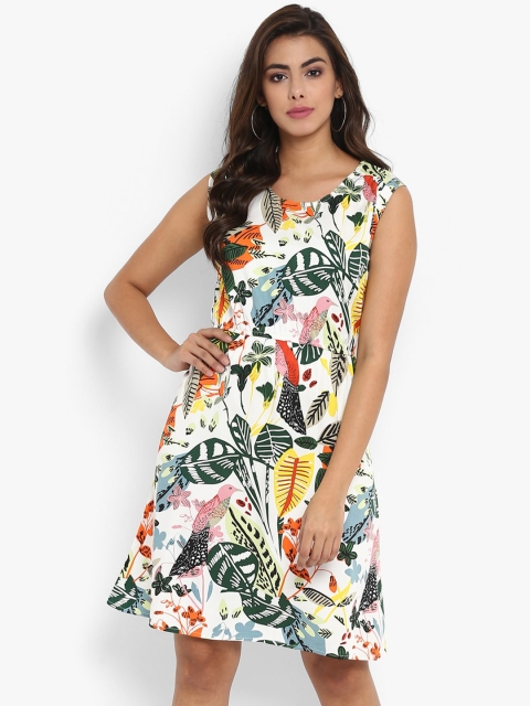 

Aditi Wasan White & Multicoloured Tropical Dress