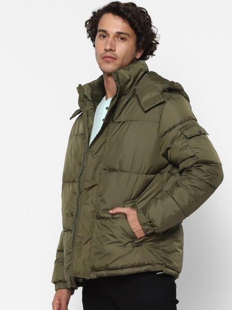 

FOREVER 21 Men Olive Green Padded Jacket