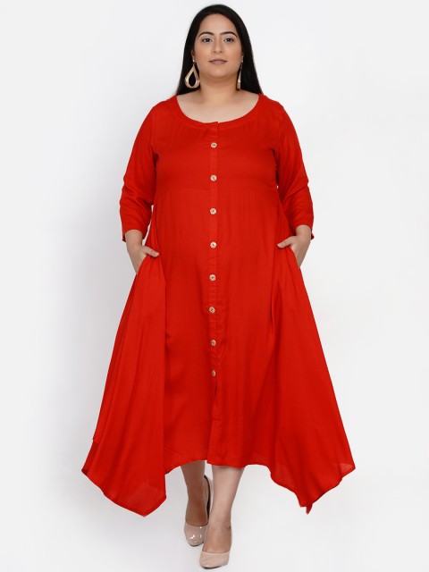 

Fabnest Curve Red Midi Dress