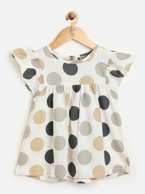 

One Friday Cream-Coloured & Black A-Line Top