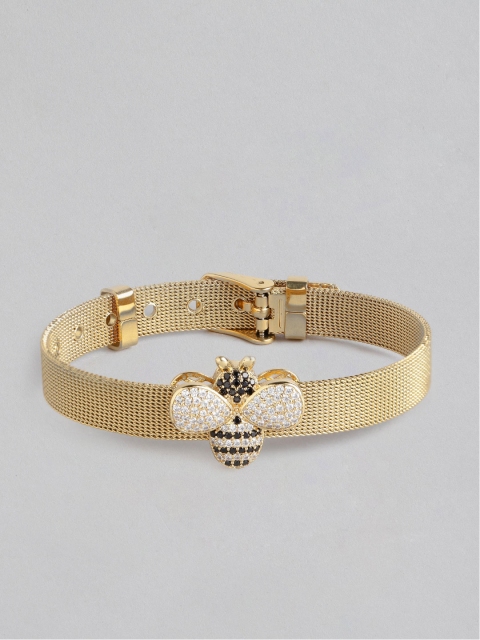 

Blueberry Women Black Gold-Plated Studded Charm Bracelet
