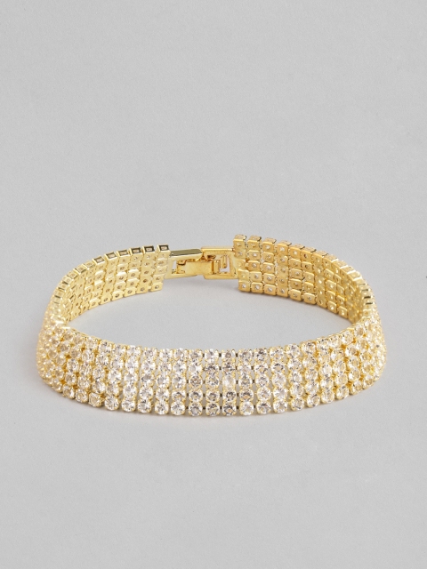 

Blueberry Women Gold-Plated Stone-Studded Bracelet